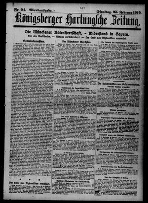 Königsberger Hartungsche Zeitung vom 25.02.1919