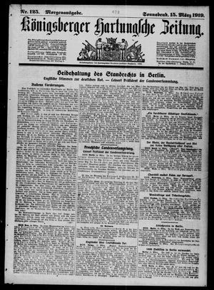 Königsberger Hartungsche Zeitung on Mar 15, 1919