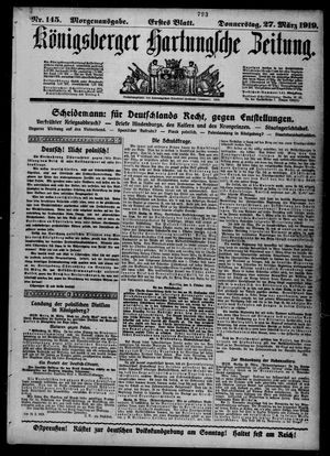Königsberger Hartungsche Zeitung vom 27.03.1919