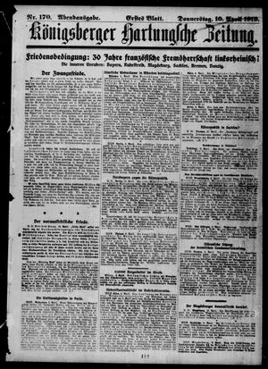 Königsberger Hartungsche Zeitung on Apr 10, 1919