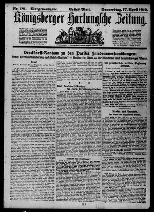 Königsberger Hartungsche Zeitung on Apr 17, 1919