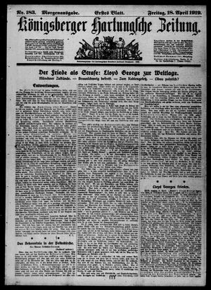 Königsberger Hartungsche Zeitung vom 18.04.1919