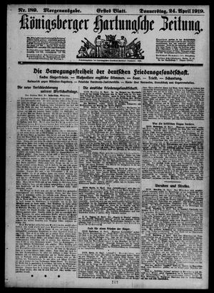Königsberger Hartungsche Zeitung on Apr 24, 1919