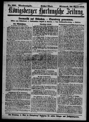 Königsberger Hartungsche Zeitung vom 30.04.1919