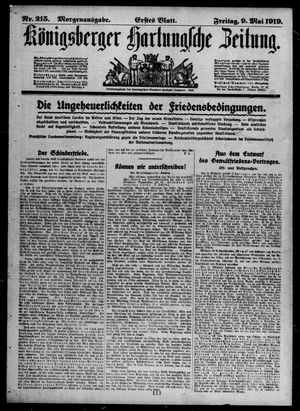 Königsberger Hartungsche Zeitung on May 9, 1919