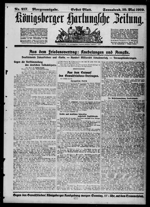 Königsberger Hartungsche Zeitung on May 10, 1919