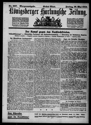 Königsberger Hartungsche Zeitung on May 16, 1919