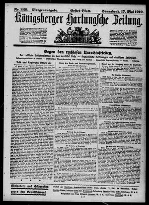 Königsberger Hartungsche Zeitung on May 17, 1919