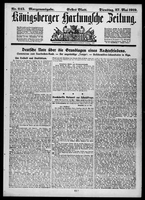 Königsberger Hartungsche Zeitung vom 27.05.1919
