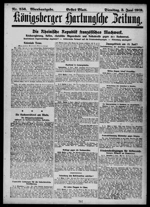 Königsberger Hartungsche Zeitung vom 03.06.1919