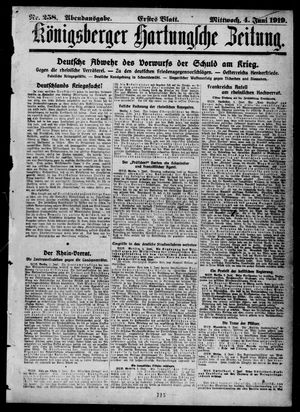 Königsberger Hartungsche Zeitung vom 04.06.1919