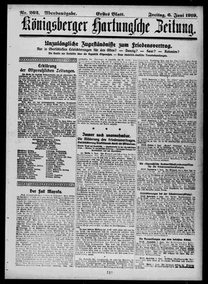 Königsberger Hartungsche Zeitung vom 06.06.1919