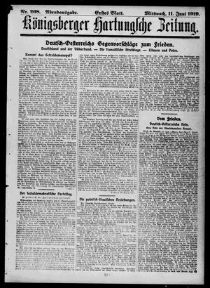 Königsberger Hartungsche Zeitung vom 11.06.1919