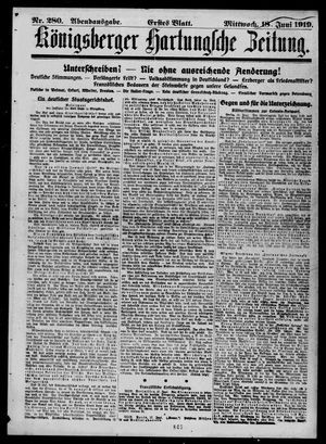 Königsberger Hartungsche Zeitung on Jun 18, 1919