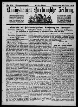 Königsberger Hartungsche Zeitung vom 19.06.1919