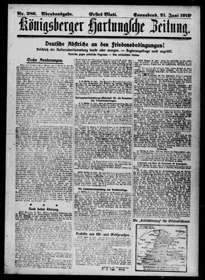 Königsberger Hartungsche Zeitung on Jun 21, 1919
