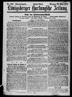 Königsberger Hartungsche Zeitung vom 30.06.1919