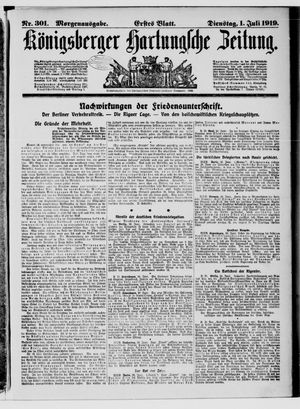 Königsberger Hartungsche Zeitung vom 01.07.1919