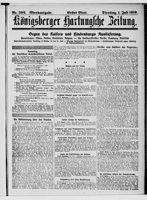 Königsberger Hartungsche Zeitung vom 01.07.1919
