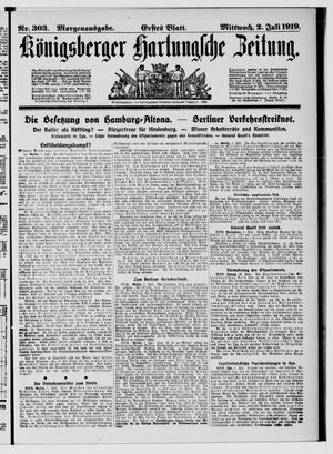Königsberger Hartungsche Zeitung vom 02.07.1919