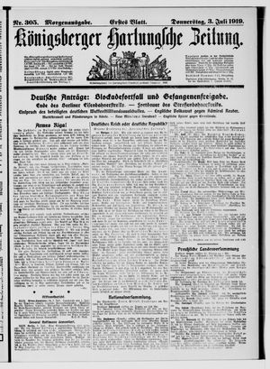 Königsberger Hartungsche Zeitung vom 03.07.1919