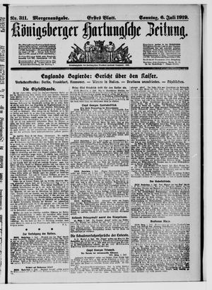 Königsberger Hartungsche Zeitung vom 06.07.1919
