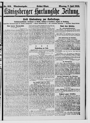 Königsberger Hartungsche Zeitung vom 07.07.1919