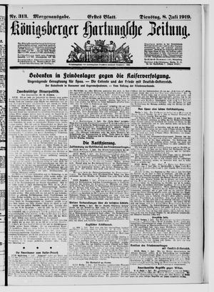 Königsberger Hartungsche Zeitung vom 08.07.1919