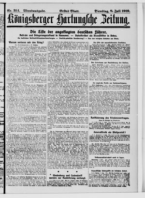Königsberger Hartungsche Zeitung vom 08.07.1919