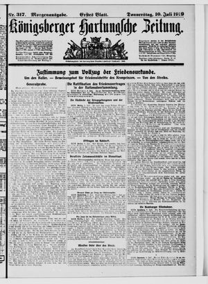 Königsberger Hartungsche Zeitung vom 10.07.1919