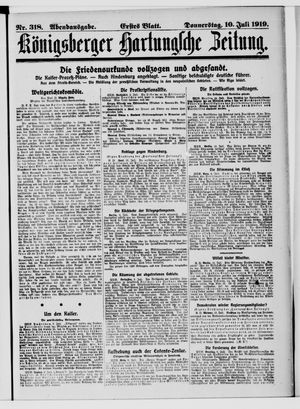 Königsberger Hartungsche Zeitung vom 10.07.1919