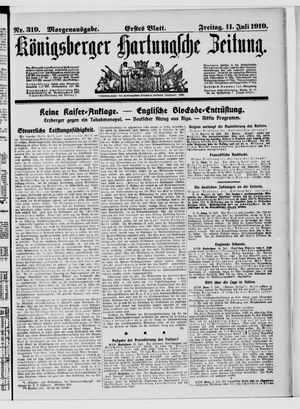 Königsberger Hartungsche Zeitung vom 11.07.1919