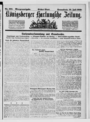 Königsberger Hartungsche Zeitung vom 12.07.1919