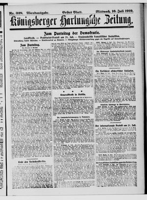 Königsberger Hartungsche Zeitung vom 16.07.1919