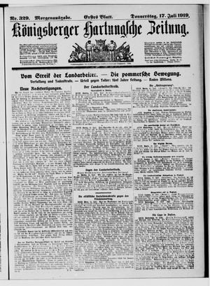 Königsberger Hartungsche Zeitung on Jul 17, 1919