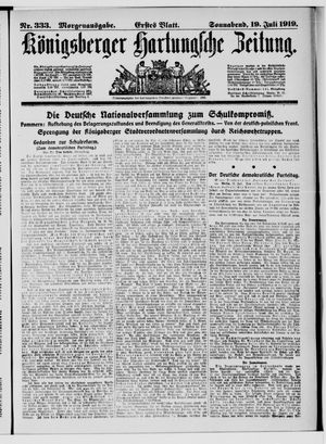 Königsberger Hartungsche Zeitung vom 19.07.1919