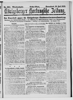 Königsberger Hartungsche Zeitung vom 19.07.1919