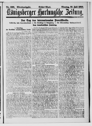 Königsberger Hartungsche Zeitung vom 21.07.1919