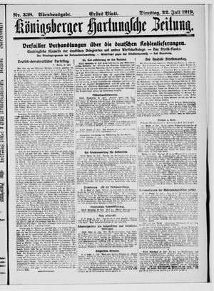Königsberger Hartungsche Zeitung vom 22.07.1919
