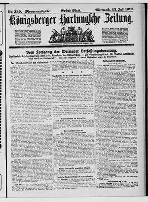 Königsberger Hartungsche Zeitung vom 23.07.1919