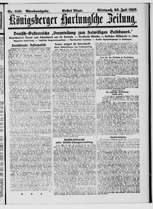 Königsberger Hartungsche Zeitung vom 23.07.1919