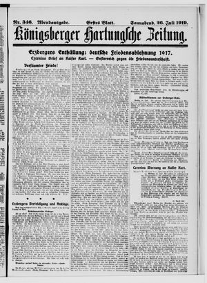 Königsberger Hartungsche Zeitung vom 26.07.1919