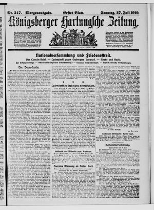 Königsberger Hartungsche Zeitung on Jul 27, 1919