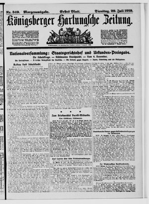 Königsberger Hartungsche Zeitung vom 29.07.1919