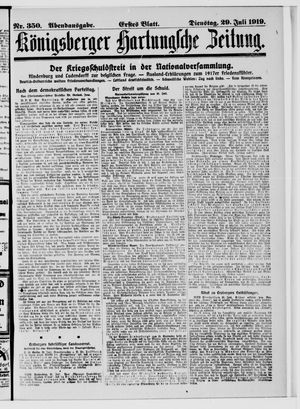 Königsberger Hartungsche Zeitung vom 29.07.1919