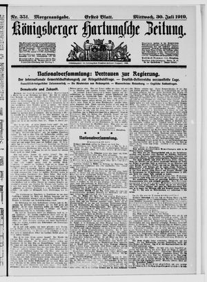 Königsberger Hartungsche Zeitung vom 30.07.1919