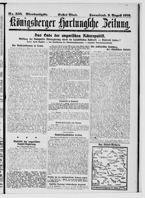 Königsberger Hartungsche Zeitung vom 02.08.1919
