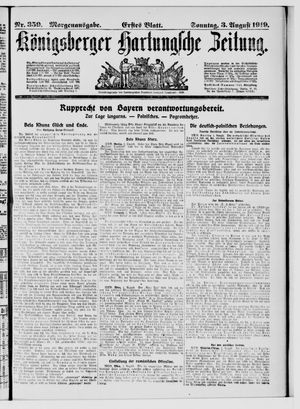 Königsberger Hartungsche Zeitung vom 03.08.1919