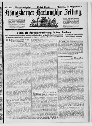 Königsberger Hartungsche Zeitung vom 10.08.1919