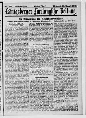 Königsberger Hartungsche Zeitung vom 13.08.1919